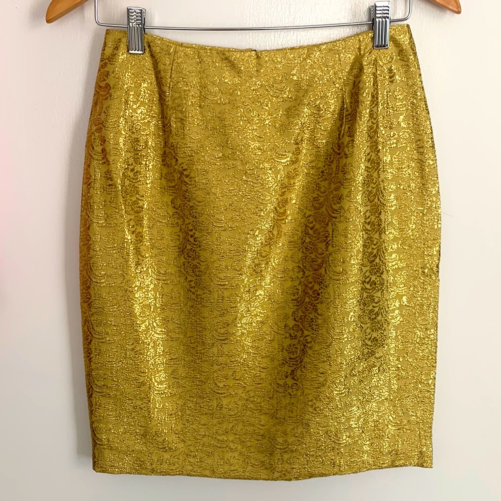 Duro Olowu Gold Mini Skirt Size 4 **